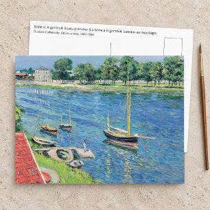 Postal Caillebotte - Sena en Argenteuil, Barcos anclados