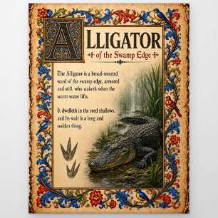 Postal Caimán, Arte de Bestiario Medieval