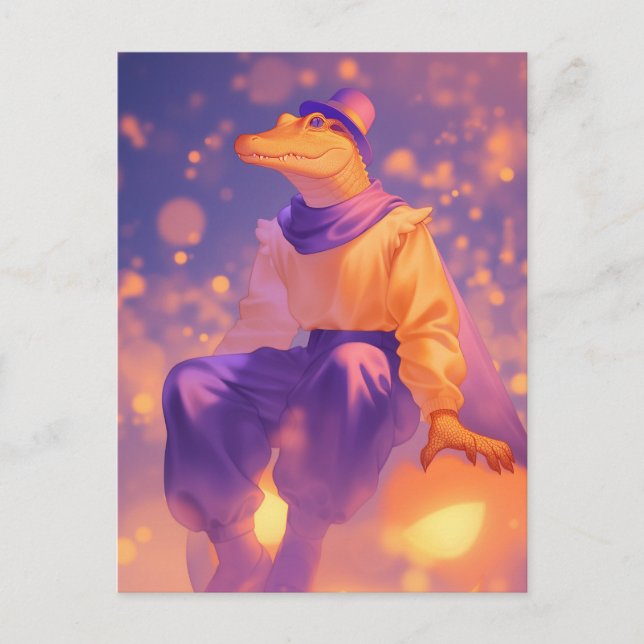 Postal Caimán de Halloween (Anverso)