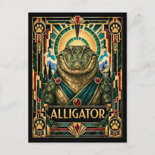 Postal Caimán, Fauna Art Déco