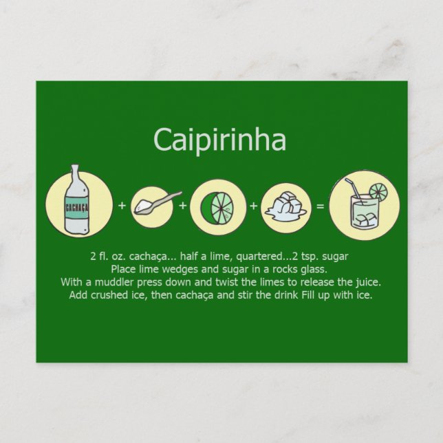 Postal Caipirinha, bebida brasileña (Anverso)