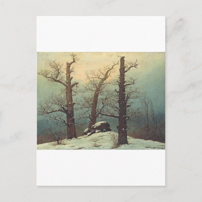 Postal Cairn en la nieve de Caspar David Friedrich (Anverso)