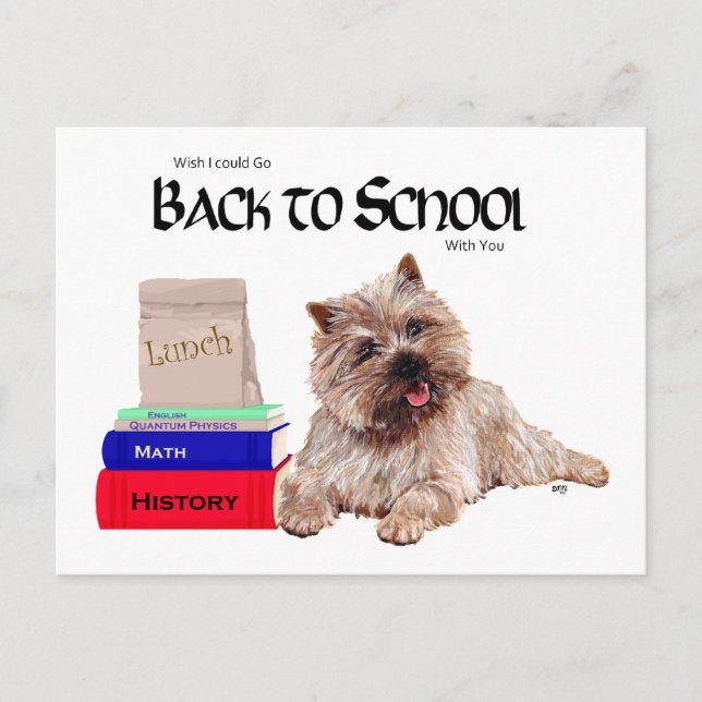 Postal Cairn Terrier De Vuelta a la Escuela (Anverso)