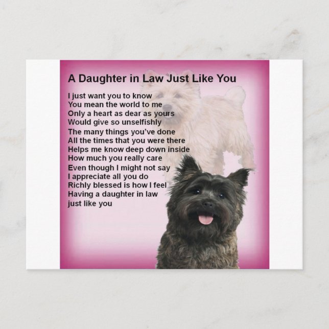 Postal Cairn Terrier - Poema de Nuera (Anverso)