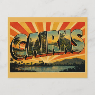 Postal Cairns Queensland Australia Ciudad Tropical Vintag
