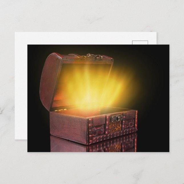 Postal Caja con tesoros (Anverso / Reverso)