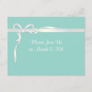 Postal Caja de joyas azules de huevo de Robin con cinta b