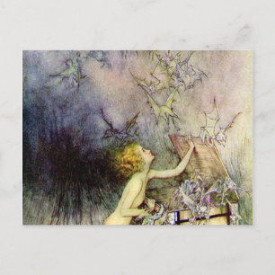 Postal Caja de Pandora por Arthur Rackham