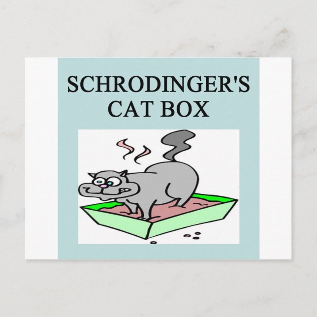 Postal caja de schrodinger (Anverso)