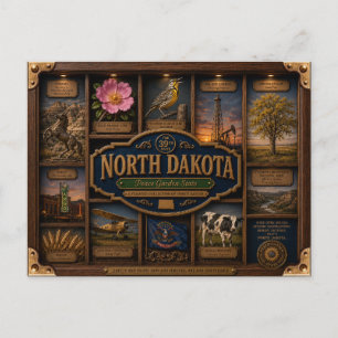 Postal Caja de sombra de Dakota del Norte Figurita 3D Est
