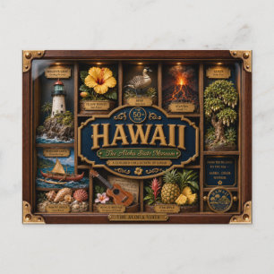 Postal Caja de sombra de Hawaii Figurita 3D Estado