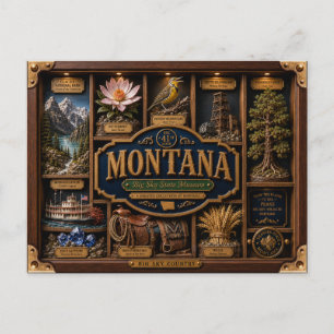 Postal Caja de sombra de Montana Figurita 3D Estado