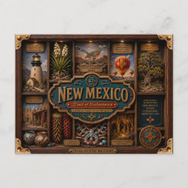 Postal Caja de sombra de Nuevo México Figurita 3D Estado