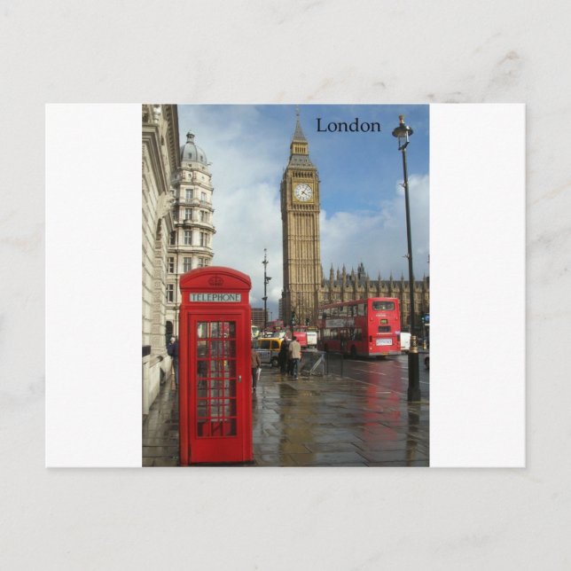 Postal Caja de teléfonos de Londres y Big Ben (St.K. (Anverso)