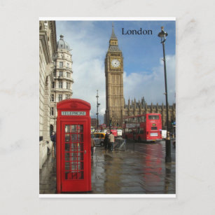 Postal Caja del teléfono Big Ben de Londres (por St.K.