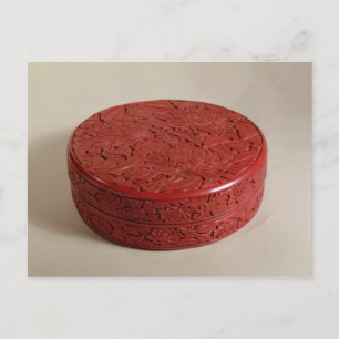 Postal Caja lacada roja con peonías, 1426-27