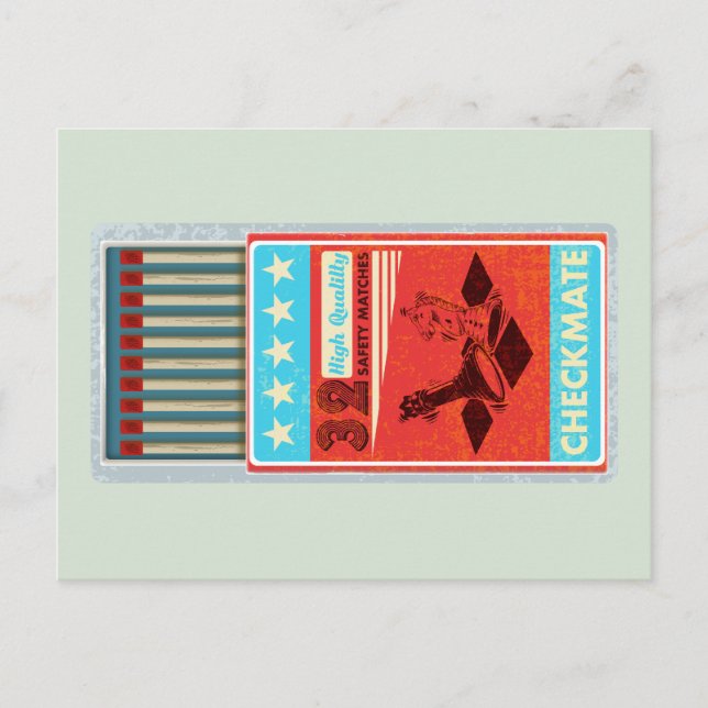 Postal Caja retro que coincide con el arte pop (Anverso)