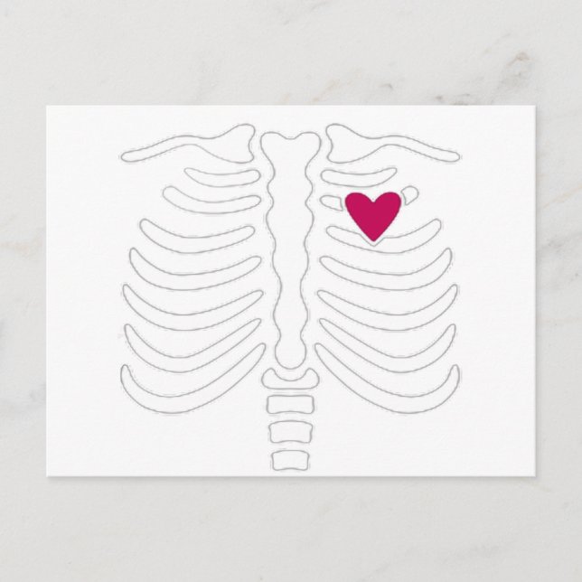 Postal Caja torácica y corazón (Anverso)