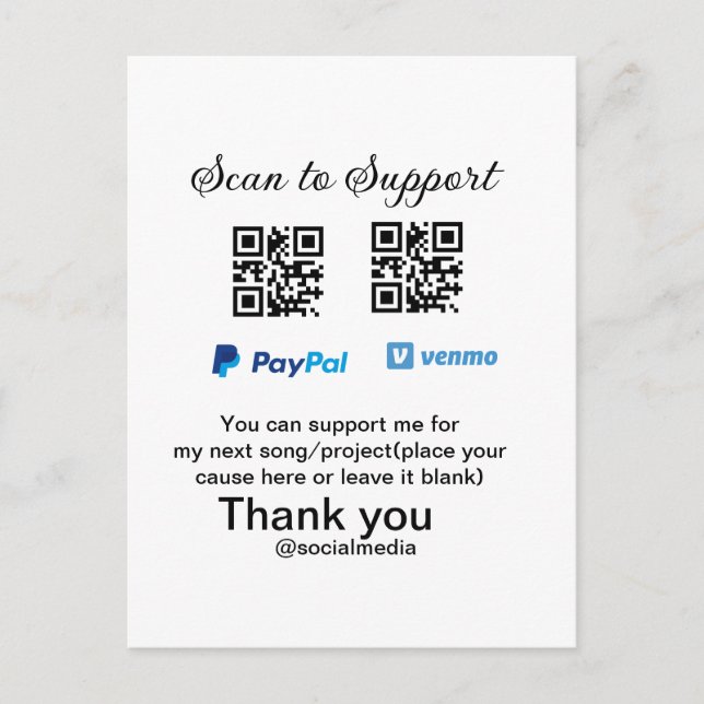 Postal Caja virtual de ayuda a través de código q donació (Anverso)