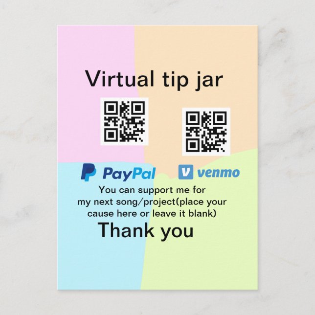 Postal Caja virtual de ayuda a través de código q donació (Anverso)