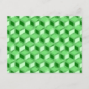 Postal Cajas cromadas 3-d - verde esmeralda