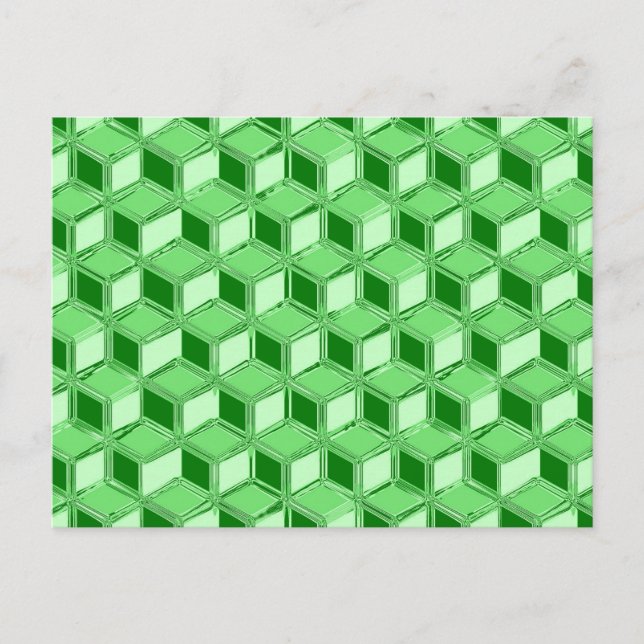 Postal Cajas cromadas 3-d - verde esmeralda (Anverso)