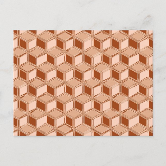 Postal Cajas cromadas 3d - de color cobre (Anverso)