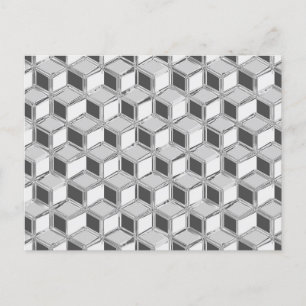 Postal Cajas cromadas 3d - gris plateado