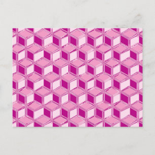 Postal Cajas cromadas 3d - rosa fucsia