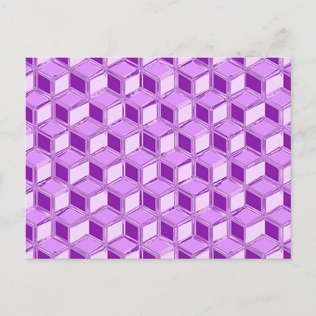 Postal Cajas cromadas 3d - violeta violeta (Anverso)