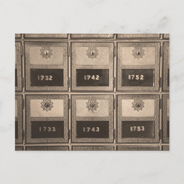 Postal Cajas de correos antiguas con bloqueos de llave (Anverso)