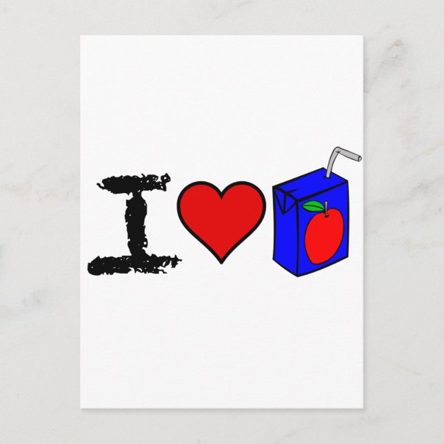 Postal Cajas de jugo de corazón (Anverso)
