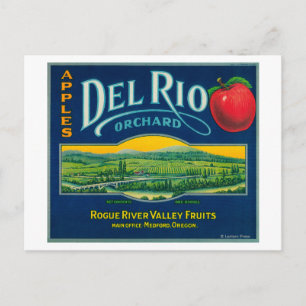 Postal Cajón LabelMedford de Del Río Apple, O