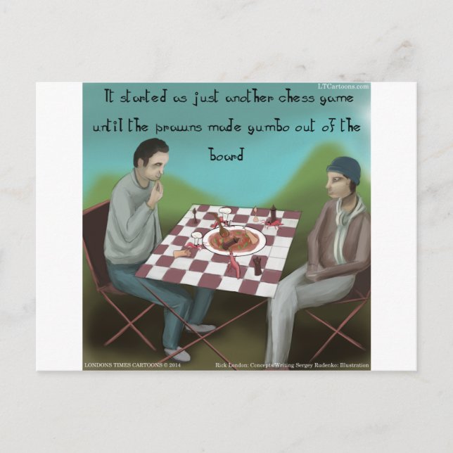 Postal Cajun Chess Funny Personalizado (Anverso)