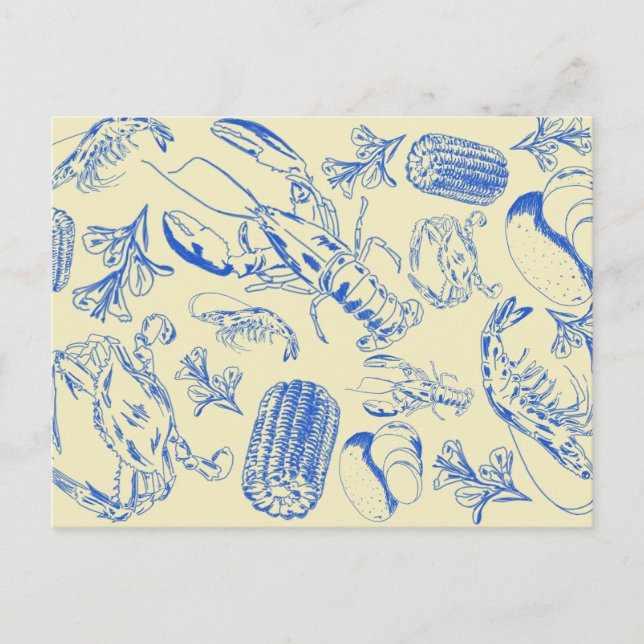 Postal Cajun Seafood Boil - Postcar de comida costera del (Anverso)