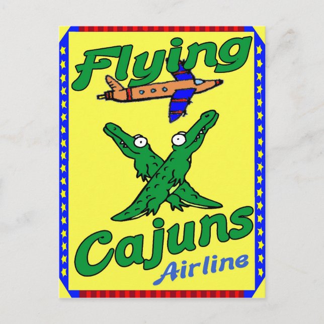 Postal Cajunes voladores (Anverso)