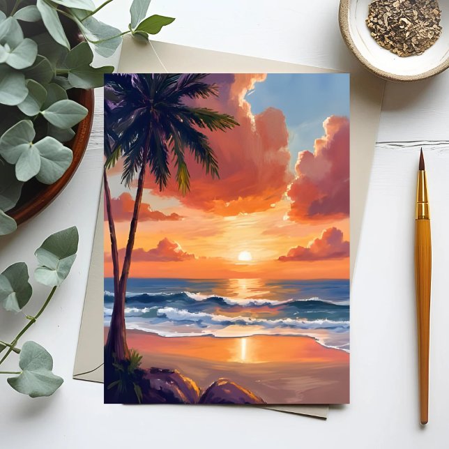 Postal Cala de la Hora Dorada | Acuarela de Océano Tropic (Subido por el creador)