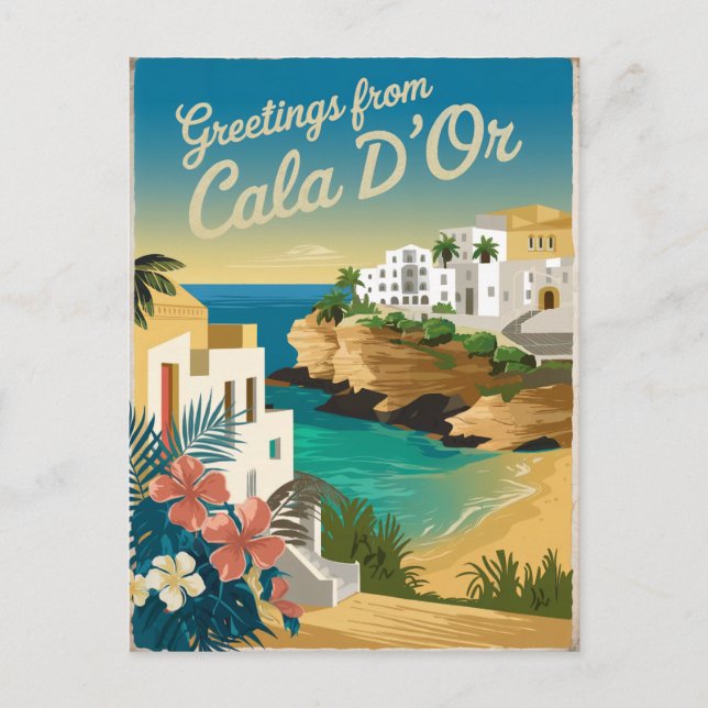Postal Cala d'Or España vintage (Anverso)
