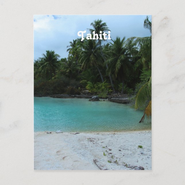 Postal Cala en Tahití (Anverso)