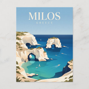 Postal Cala Kleftiko Milos Grecia