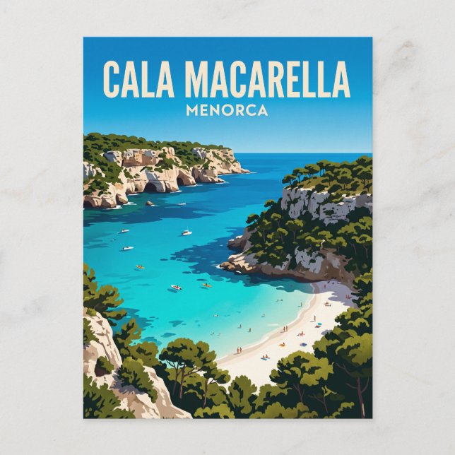 Postal Cala Macarella España (Anverso)