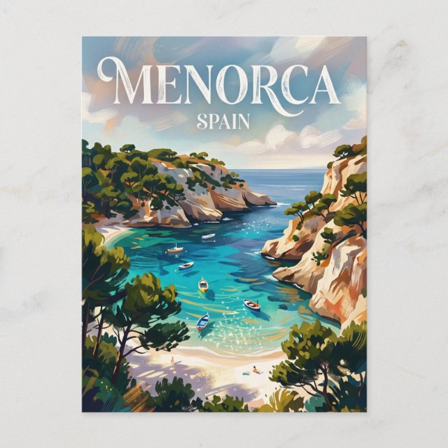 Postal Cala Macarella España (Anverso)