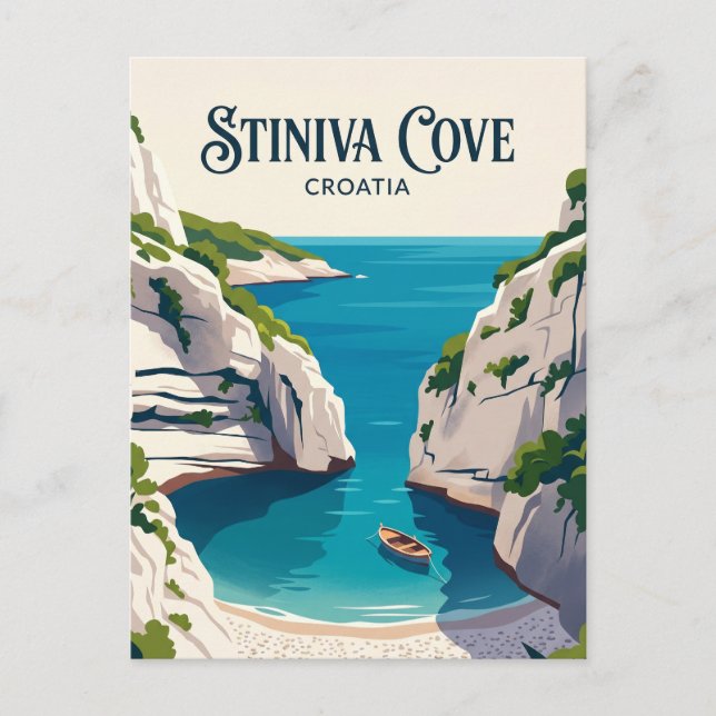 Postal Cala Stiniva Croacia (Anverso)
