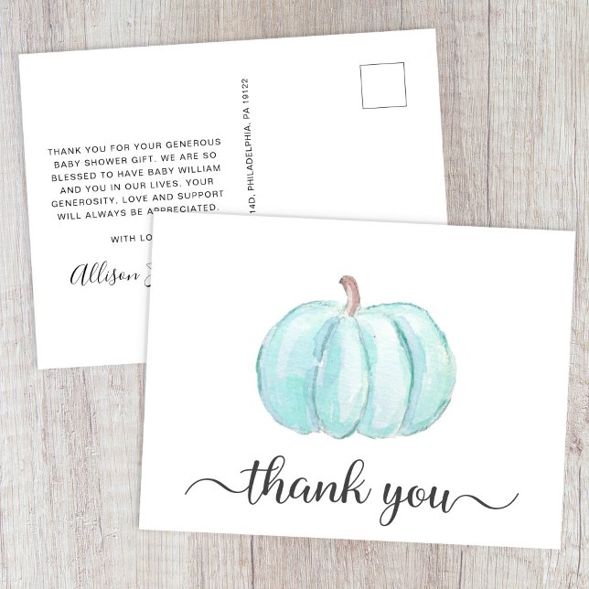 Postal Calabaza Bebé Ducha Gracias (Subido por el creador)