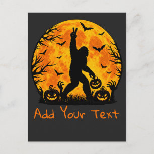 Postal Calabaza Bigfoot Sasquatch Personalizada de Hallow