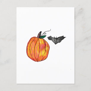 Postal Calabaza con bata gris