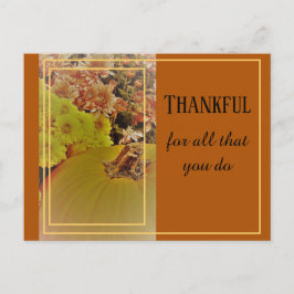 Postal Calabaza con crisantemos 2 / Gracias