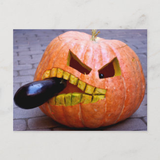 Postal Calabaza con la berenjena