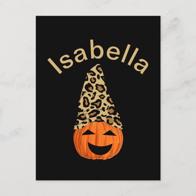Postal Calabaza Con Un Gorra De Leopardo (Anverso)