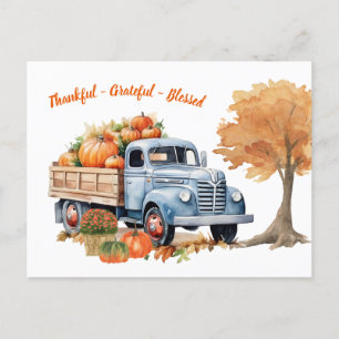 Postal Calabaza de Acción de Gracias de Otoño Moderno